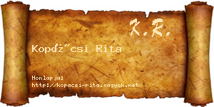Kopácsi Rita névjegykártya
