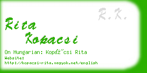 rita kopacsi business card